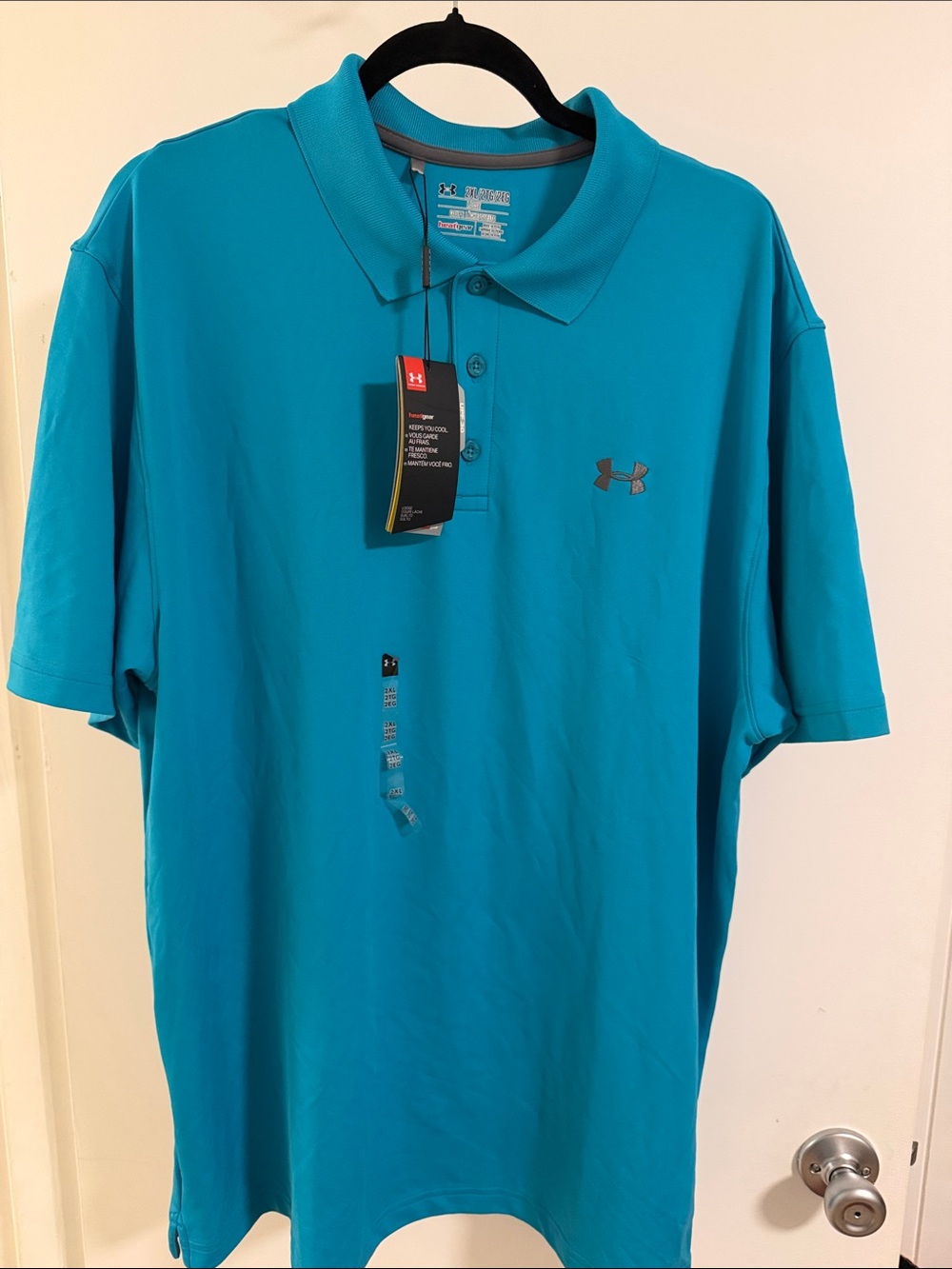 Under Armour Men’s Teal Polo Performance Shirt-heatgear